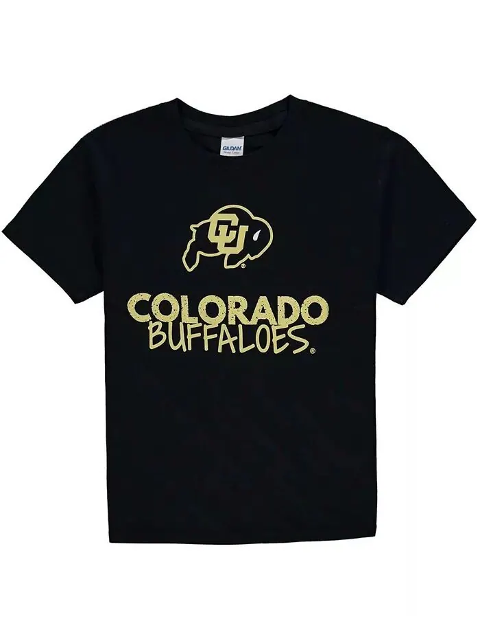 Черная футболка с круглым вырезом Colorado Buffaloes для мальчиков и девочек Big Two Feet Ahead