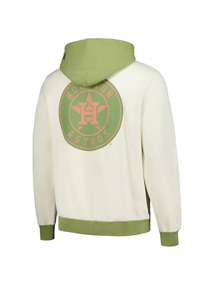 Мужская кремово-зеленая толстовка с капюшоном Houston Astros Color Pop New Era — изображение 2 из 3