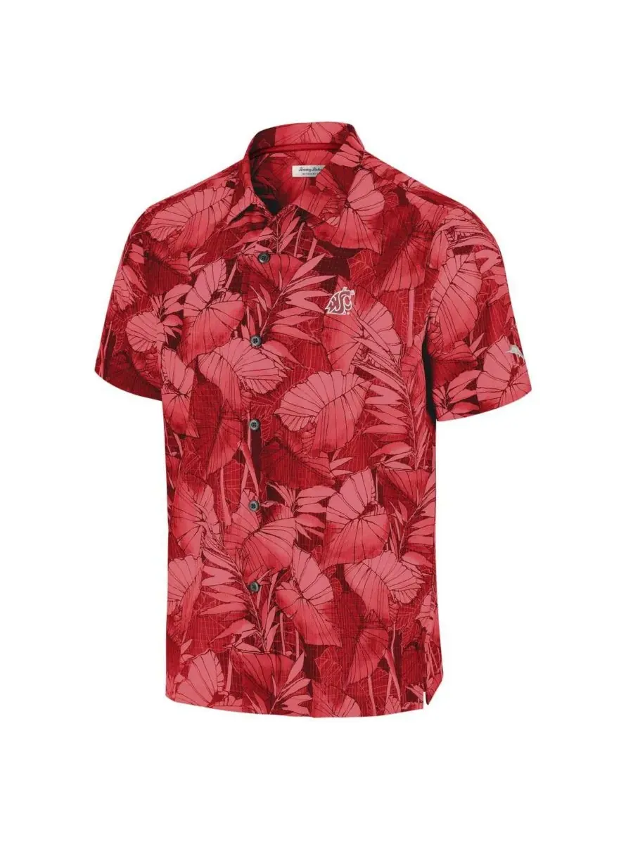Tommy Bahama Мужская рубашка на пуговицах с изображением команды Washington State Cougars цвета — изображение 2 из 3, красный