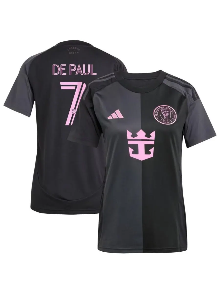 Adidas Женская черная футболка-реплика Родриго Де Поля Inter Miami CF 2025 The Fortitude Kit