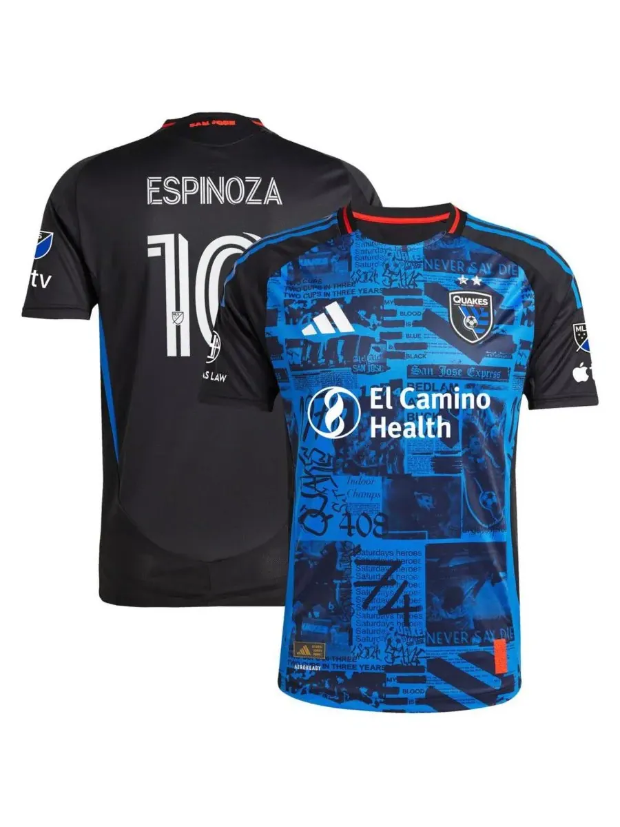 Adidas Мужская черная футболка Кристиана Эспинозы, посвященная команде San Jose Earthquakes, 2025