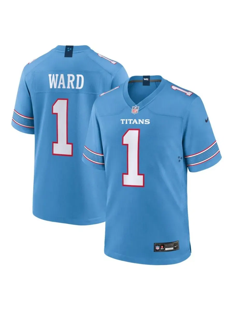 Мужская футболка Nike Cameron Ward Light Blue Tennessee Titans Game Jersey