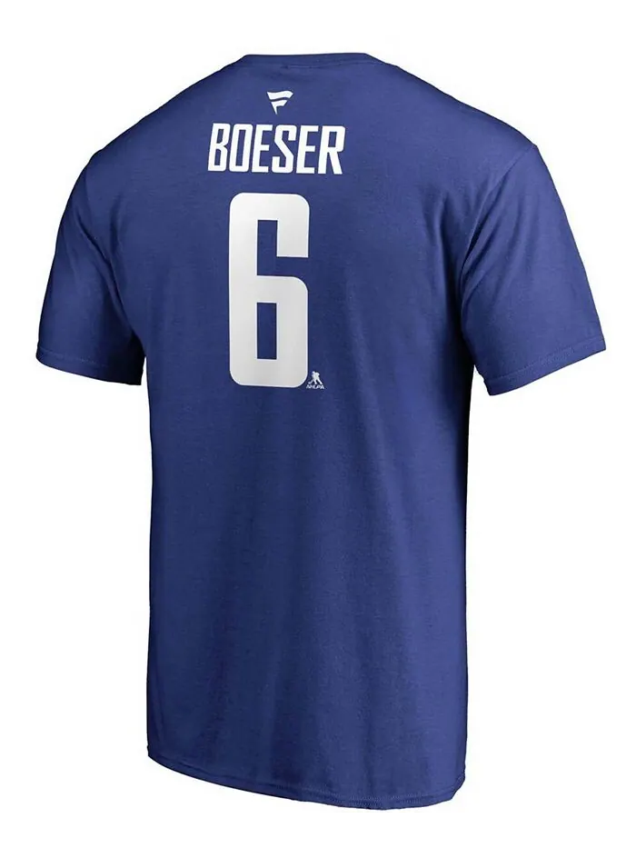 Мужская синяя футболка Brock Boeser Vancouver Canucks Team с аутентичным именем и номером Stack — изображение 3 из 3, синий