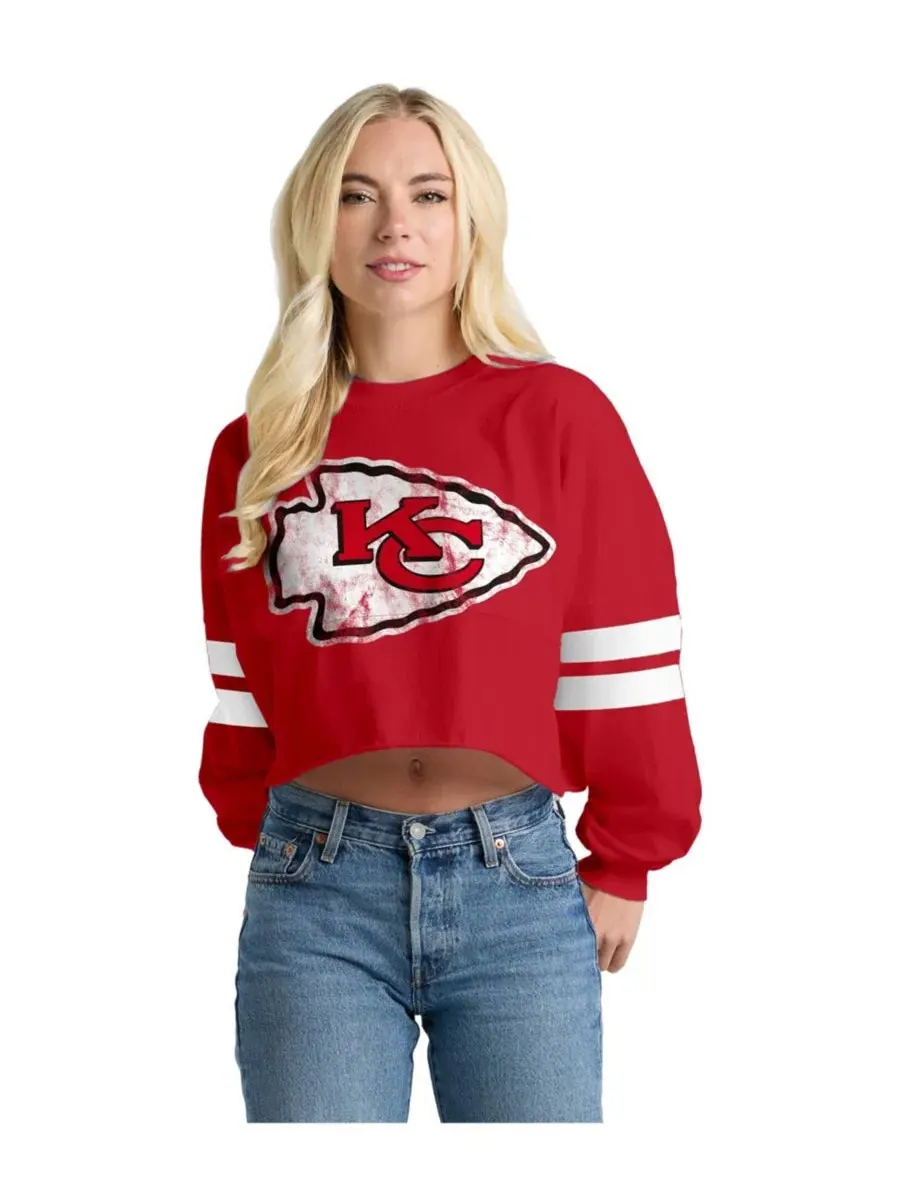 Футболка оверсайз с длинным рукавом Kansas City Chiefs Spirit Jersey — красный