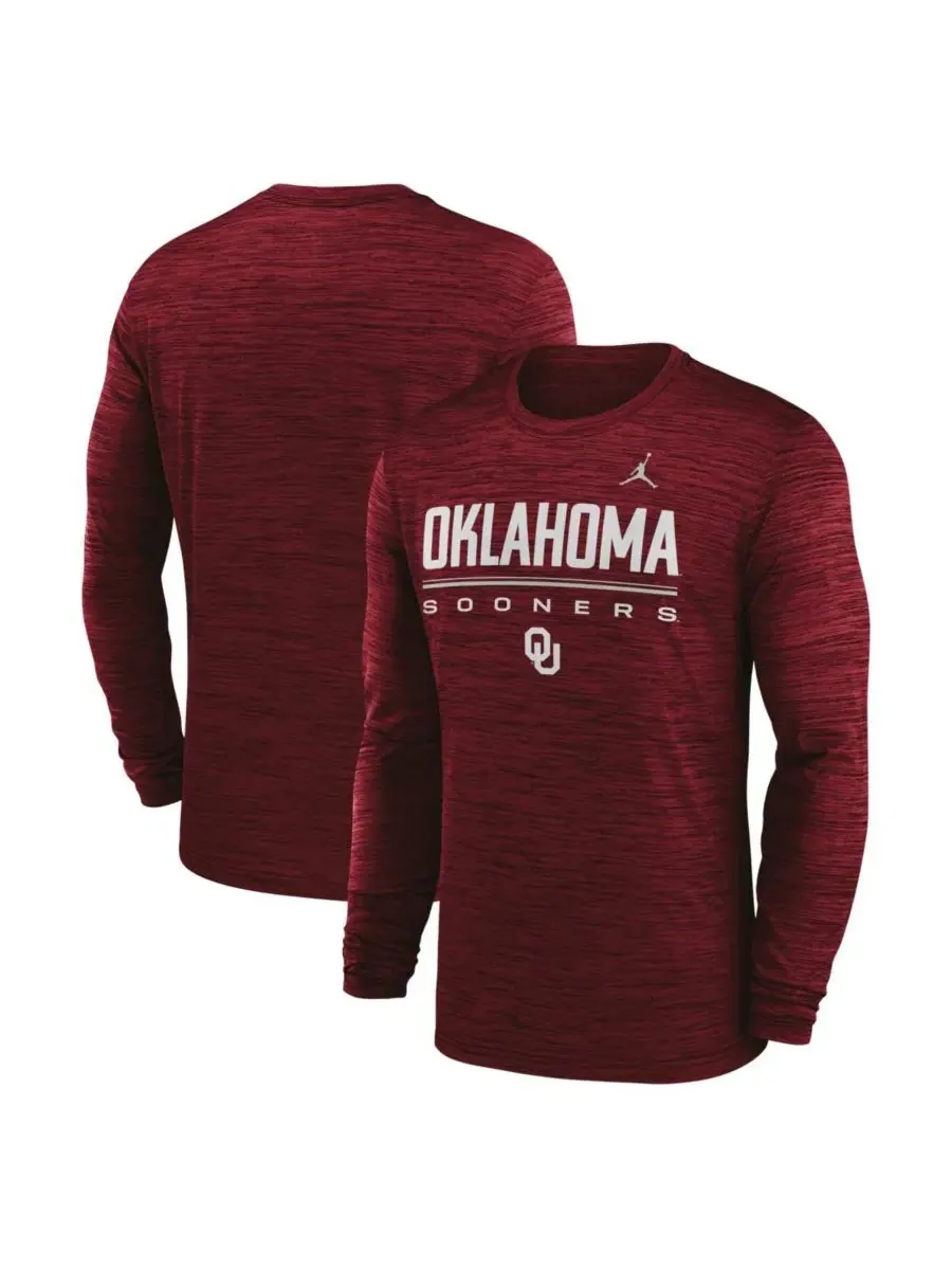 Футболка с длинным рукавом Oklahoma Sooners Sideline Velocity Dri-FIT Jordan