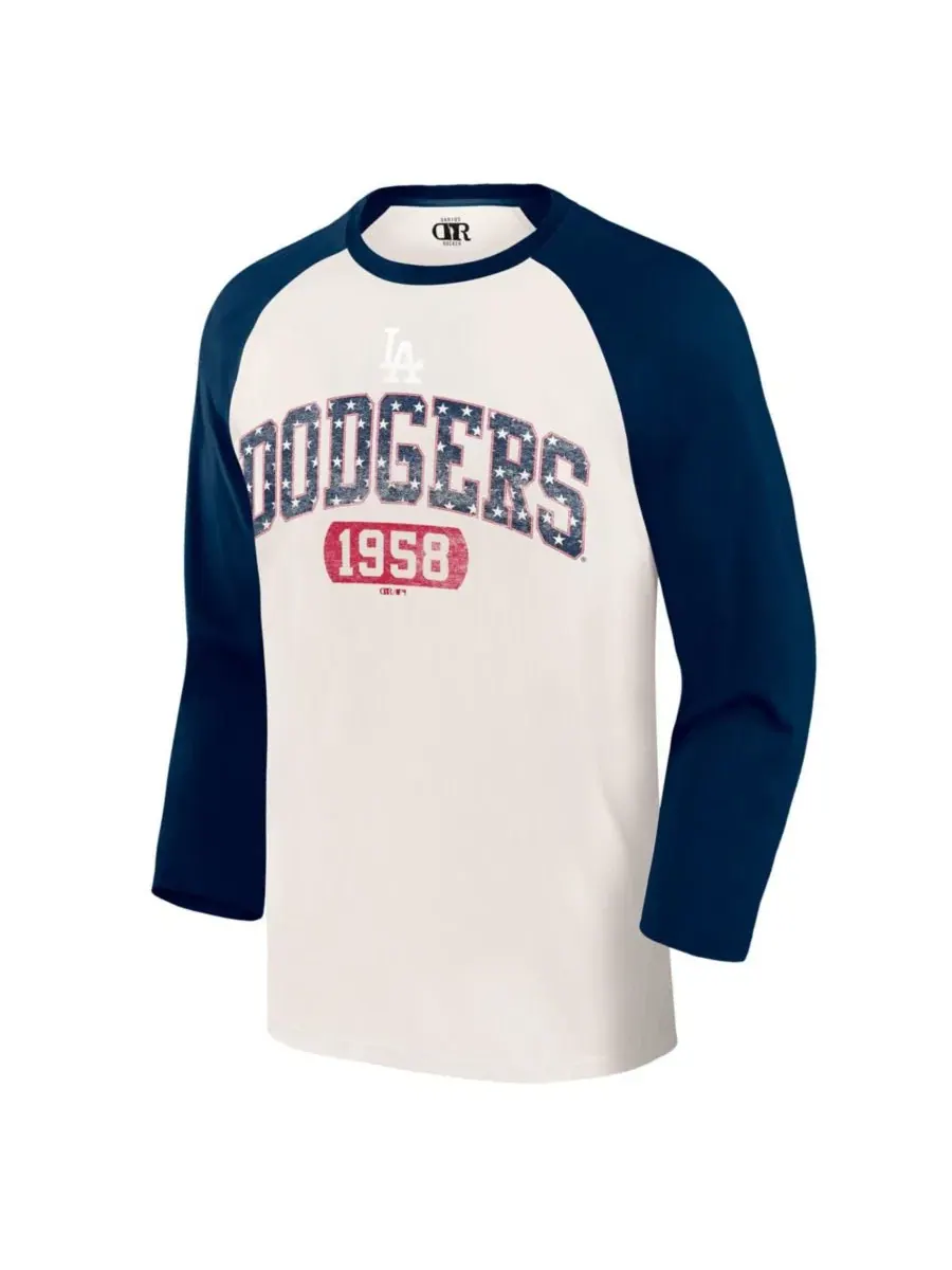 Футболка с длинным рукавом реглан с принтом Los Angeles Dodgers Americana Darius Rucker Collection — изображение 3 из 4