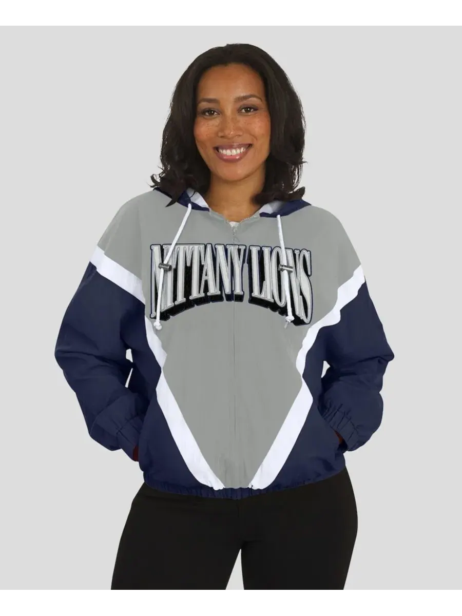 Ветровка-худи на молнии с принтом Penn State Nittany Lions WEAR by Erin Andrews — изображение 4 из 5, темно-синий