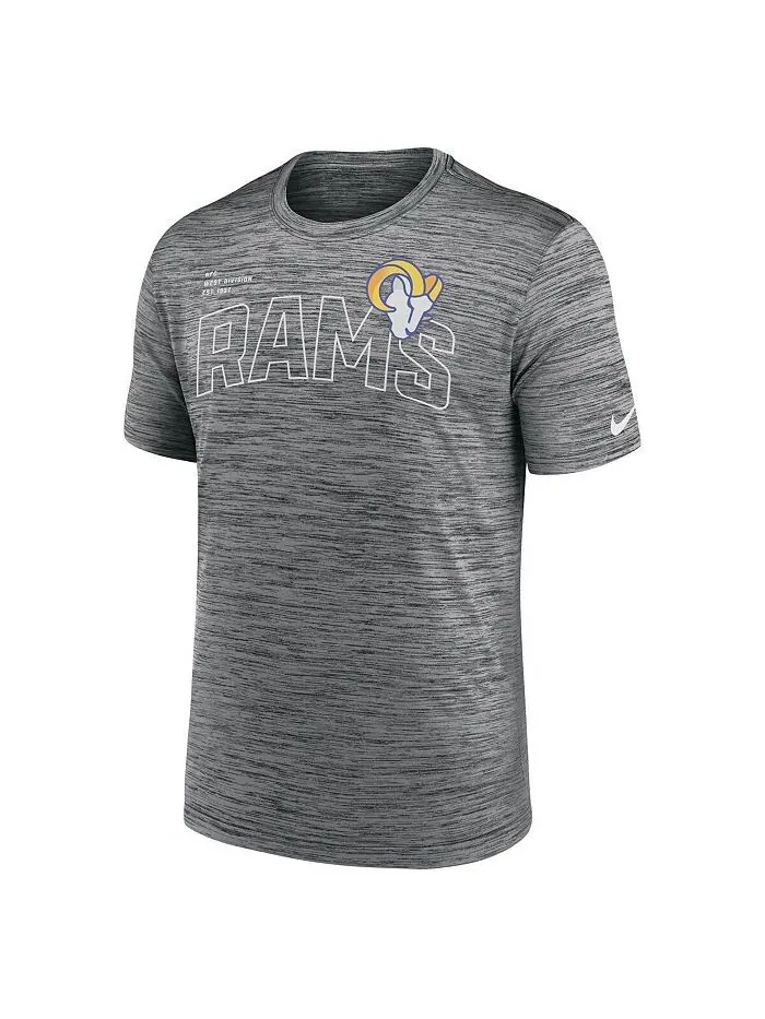 Мужская антрацитовая футболка Los Angeles Rams Velocity Arch Performance Nike — изображение 2 из 3, серый