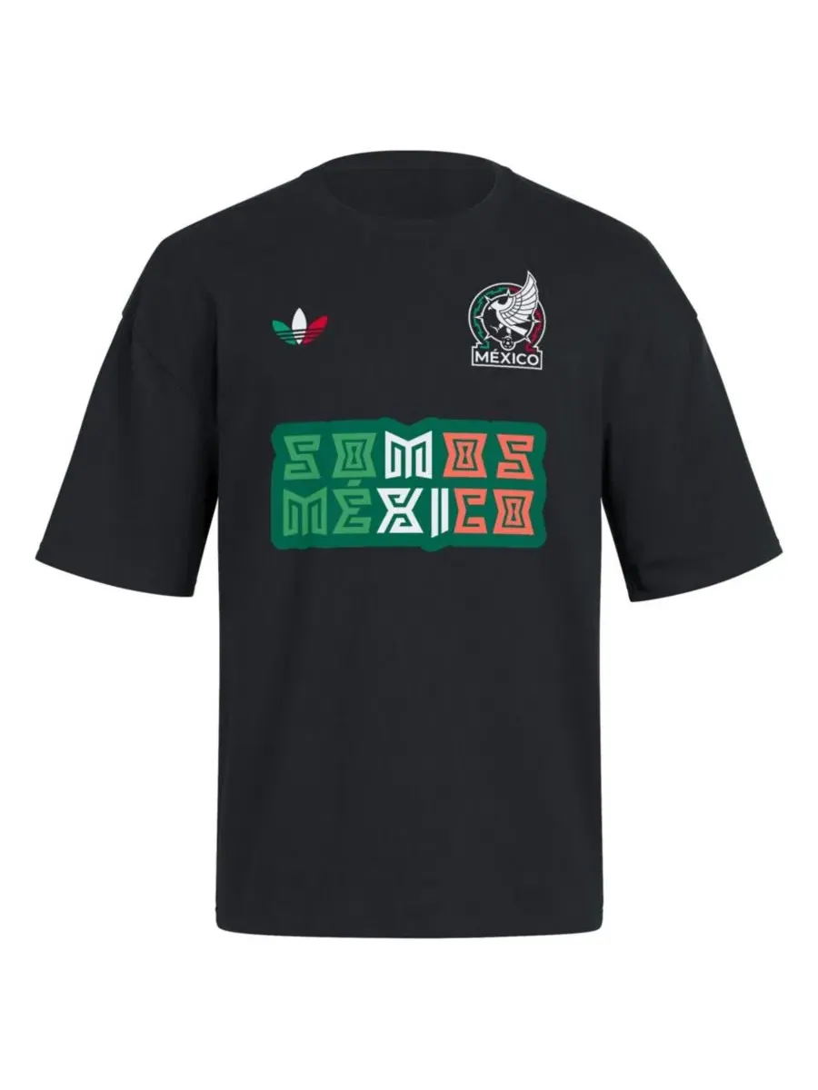 Футболка с длинным рукавом с принтом Mexico National Team 2026 Third Jersey Hook adidas — изображение 2 из 3, черный