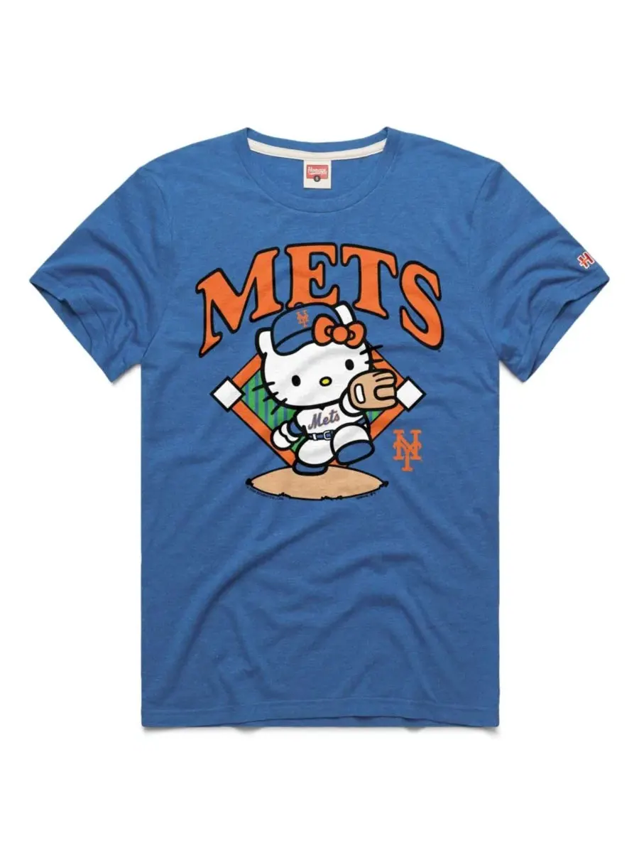 Футболка мужская и женская с принтом Hello Kitty New York Mets Homage