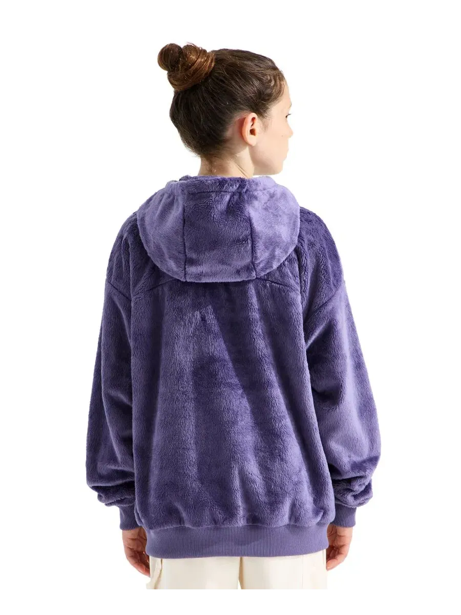 Худи из флиса с капюшоном, на молнии, с вышитым логотипом The North Face, Grounded Plum — изображение 5 из 5