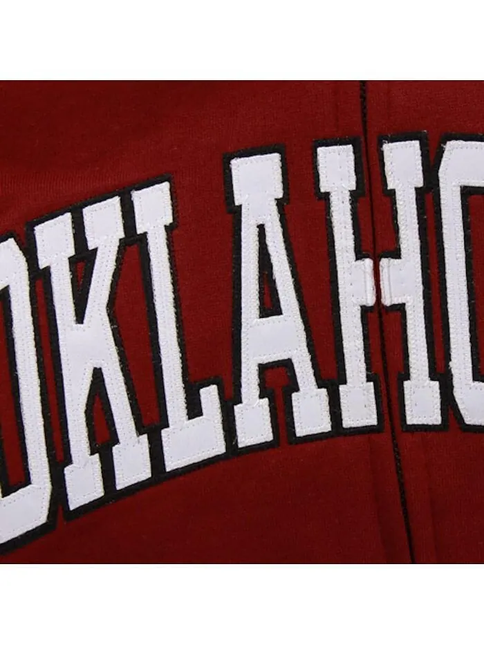 Женская худи с молнией во всю длину малинового цвета Oklahomaooners Arched Name Stadium Athletic — изображение 3 из 3