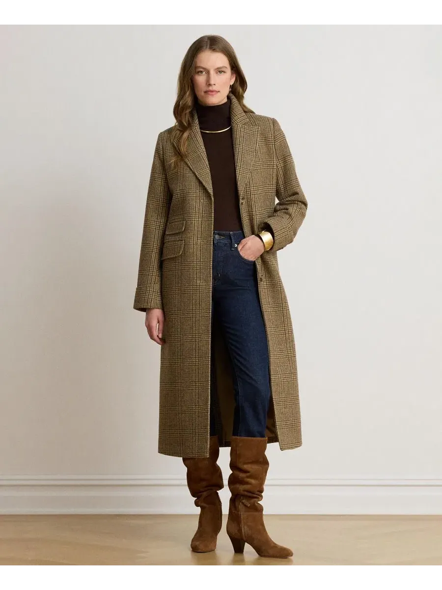 Пальто-редингот с воротником, шерстяное Lauren Ralph Lauren, Hazel Plaid — изображение 2 из 5