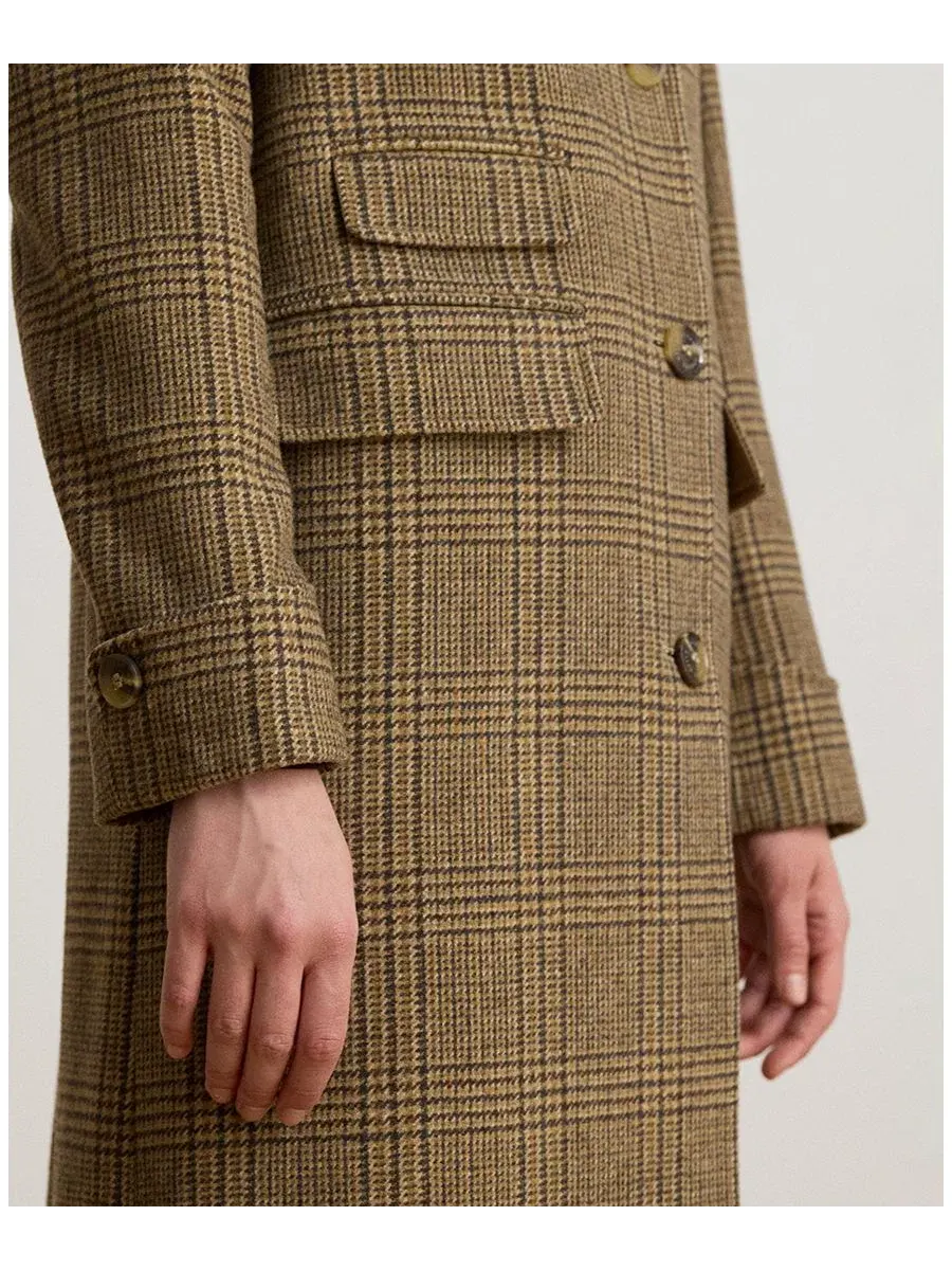 Пальто-редингот с воротником, шерстяное Lauren Ralph Lauren, Hazel Plaid — изображение 3 из 5