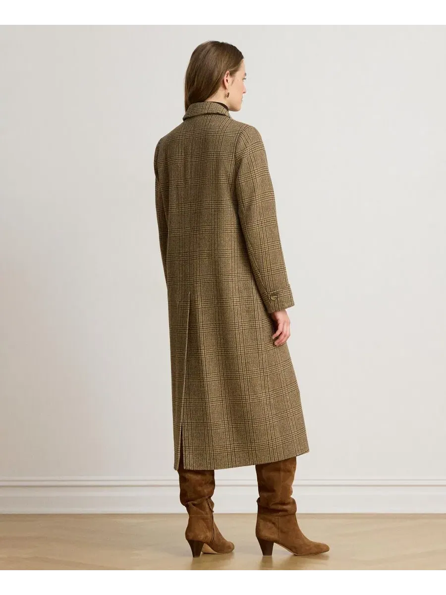 Пальто-редингот с воротником, шерстяное Lauren Ralph Lauren, Hazel Plaid — изображение 4 из 5