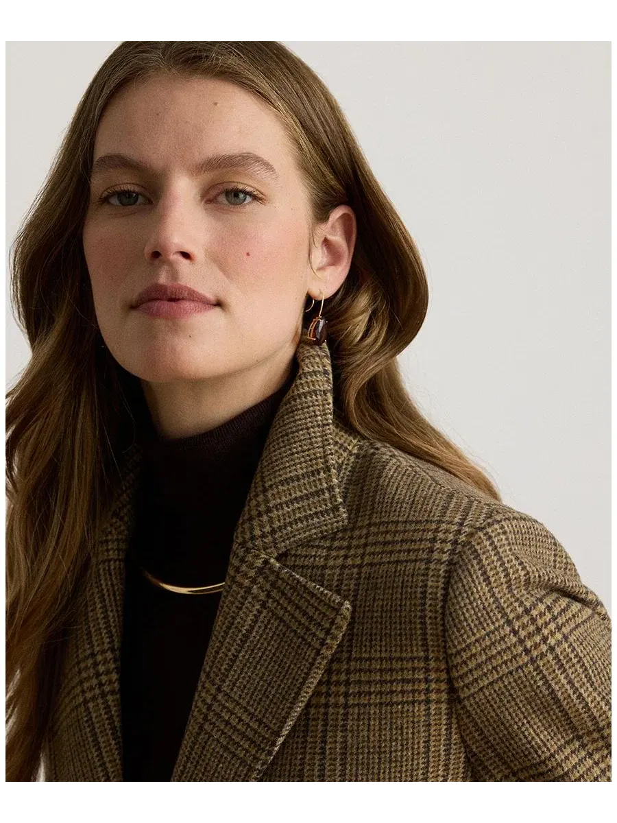 Пальто-редингот с воротником, шерстяное Lauren Ralph Lauren, Hazel Plaid — изображение 5 из 5