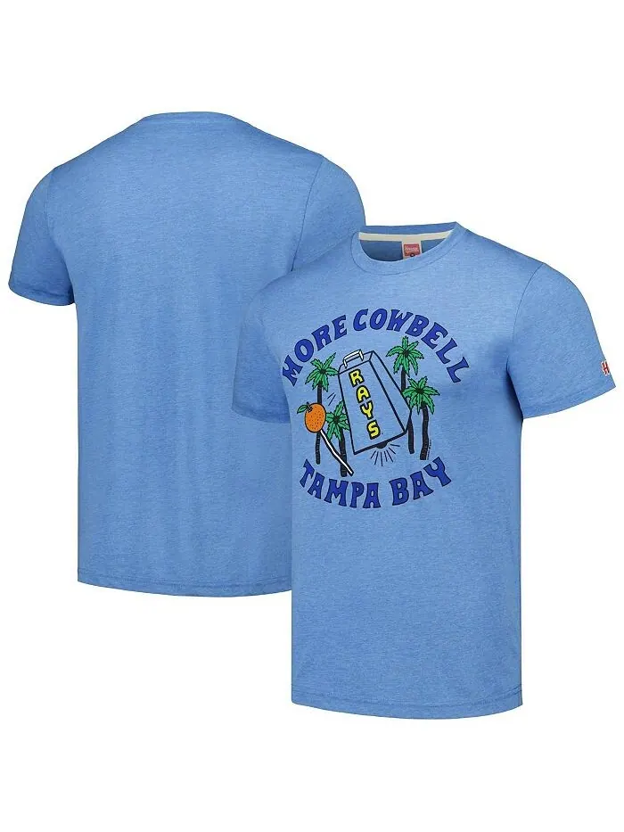 Мужская голубая футболка Tampa Bay Rays Doddle Collection More Cowbell Tri-Blend Homage