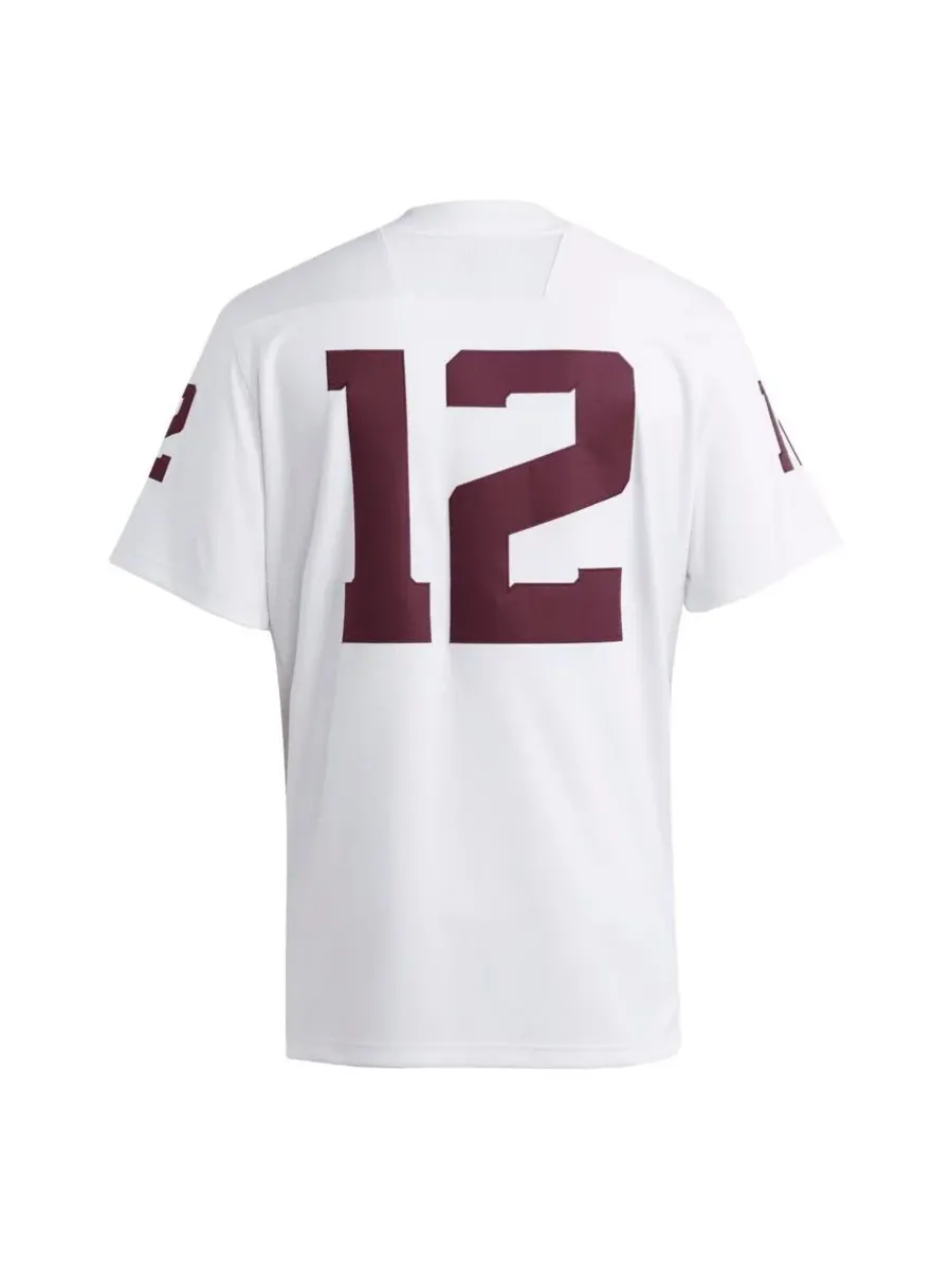 Adidas Мужская белая футболка Texas AM Aggies Premier, размер 12 — изображение 3 из 3, белый