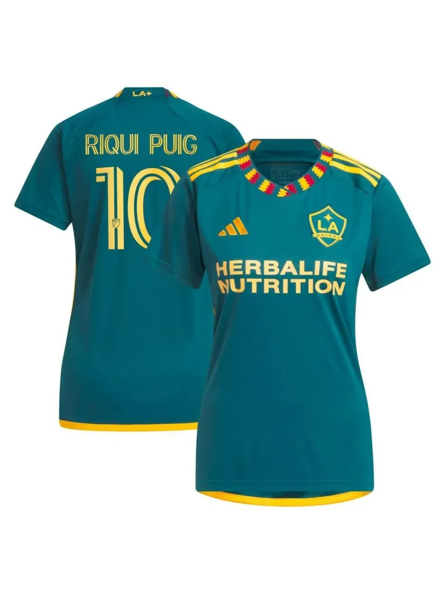 Adidas Женская футболка Riqui Puig Green LA Galaxy 2024 LA Kit Replica Player Jersey