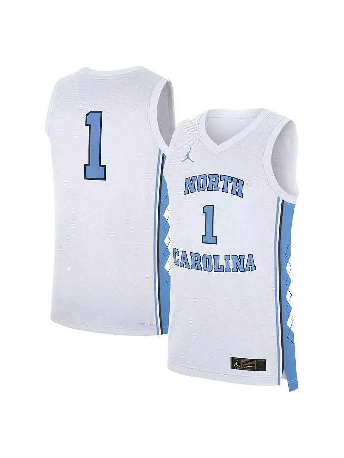 Мужская белая баскетбольная майка North Carolina Tar Heels Home Replica Jordan