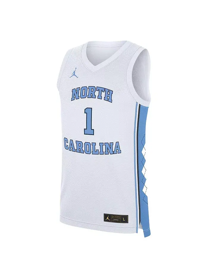 Мужская белая баскетбольная майка North Carolina Tar Heels Home Replica Jordan — изображение 2 из 3