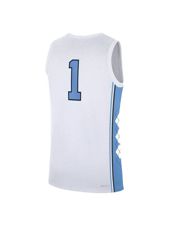 Мужская белая баскетбольная майка North Carolina Tar Heels Home Replica Jordan — изображение 3 из 3