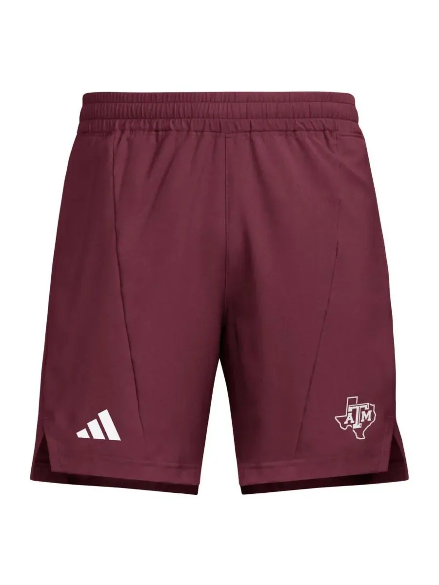 Adidas Мужские тренировочные шорты бордового цвета с тканым рисунком, посвященные программе команды — изображение 3 из 3