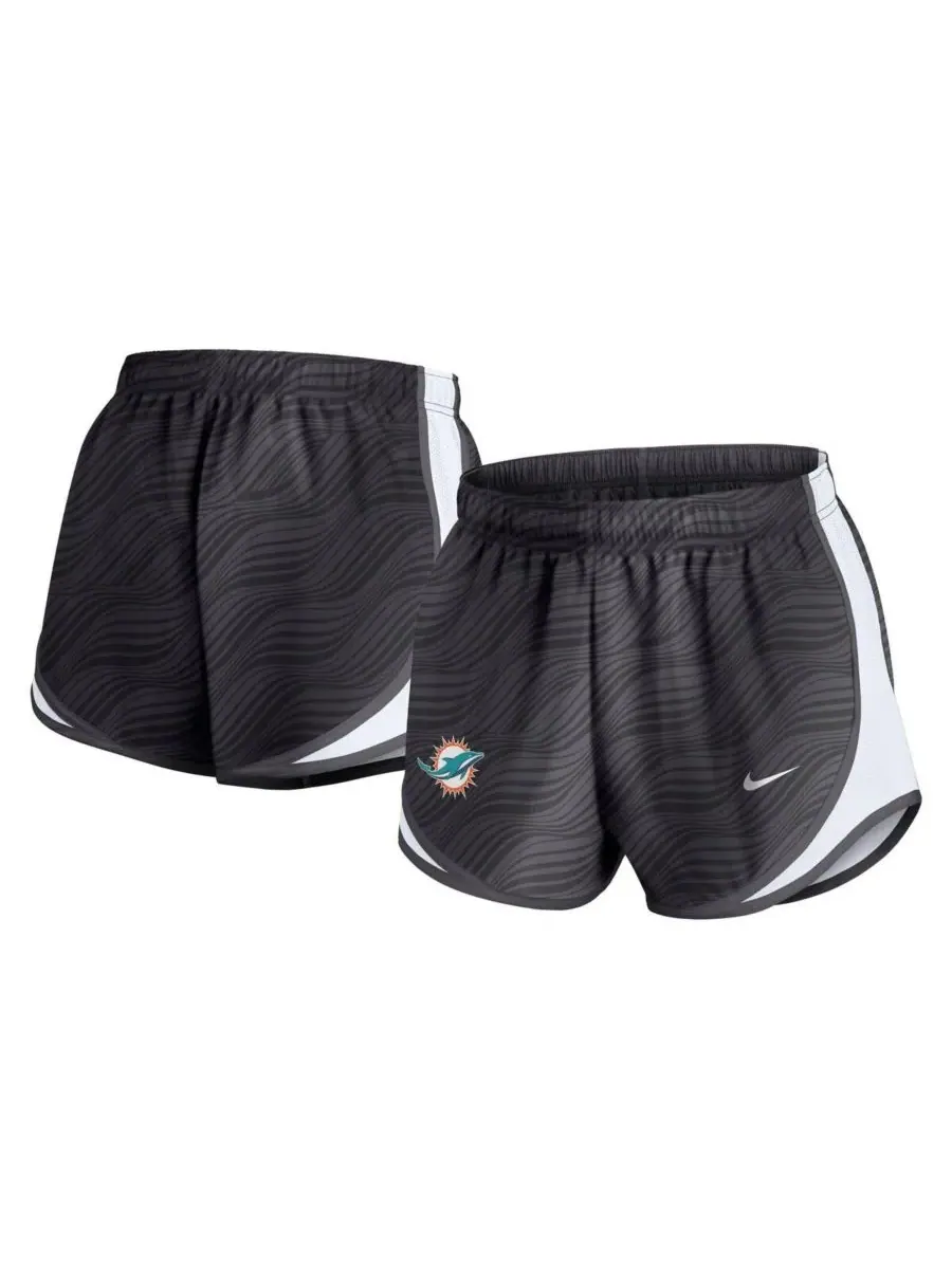 Nike Женские шорты Tempo Performance цвета антрацит с символикой команды Miami Dolphins
