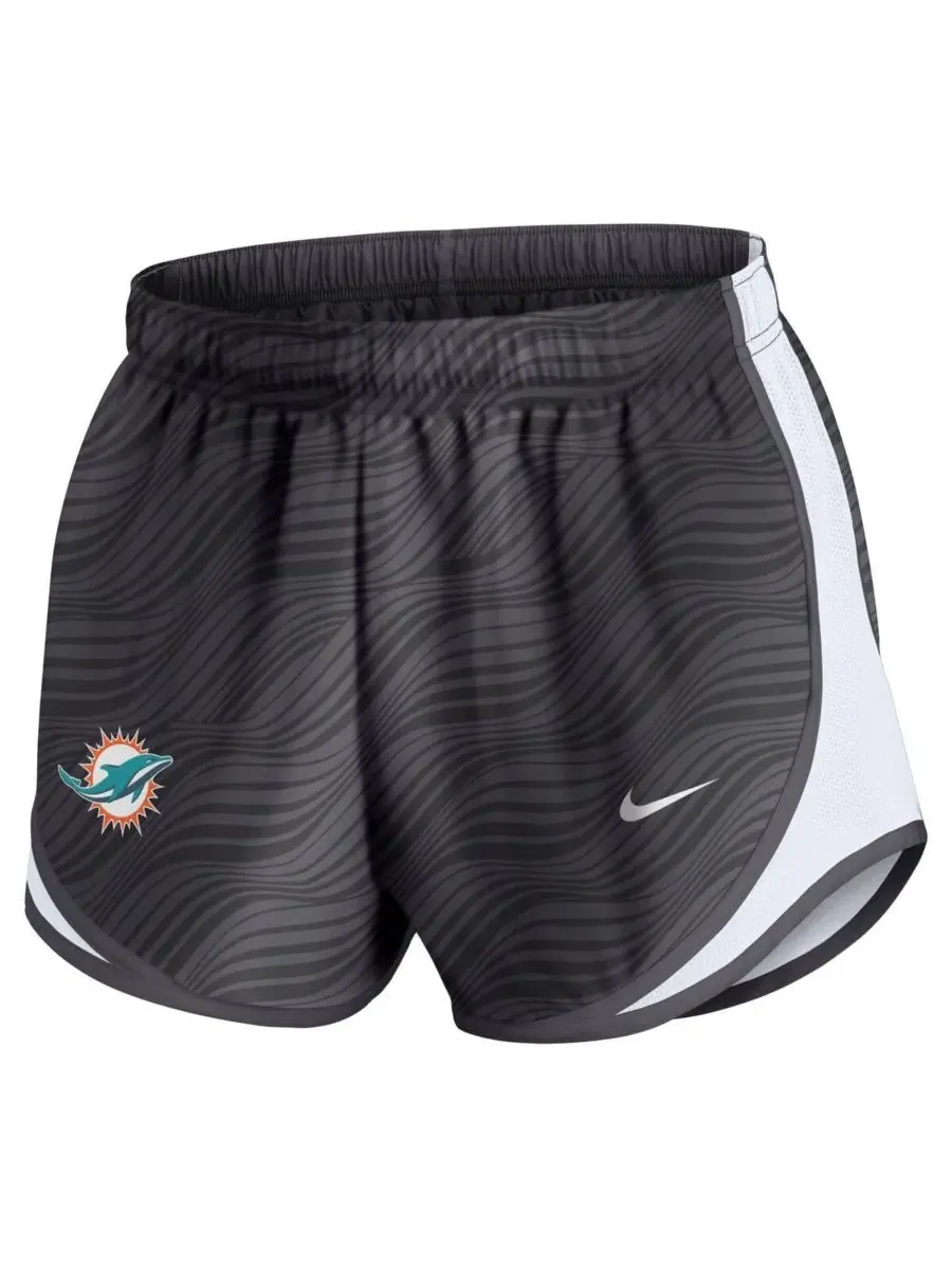 Nike Женские шорты Tempo Performance цвета антрацит с символикой команды Miami Dolphins — изображение 2 из 3, серый