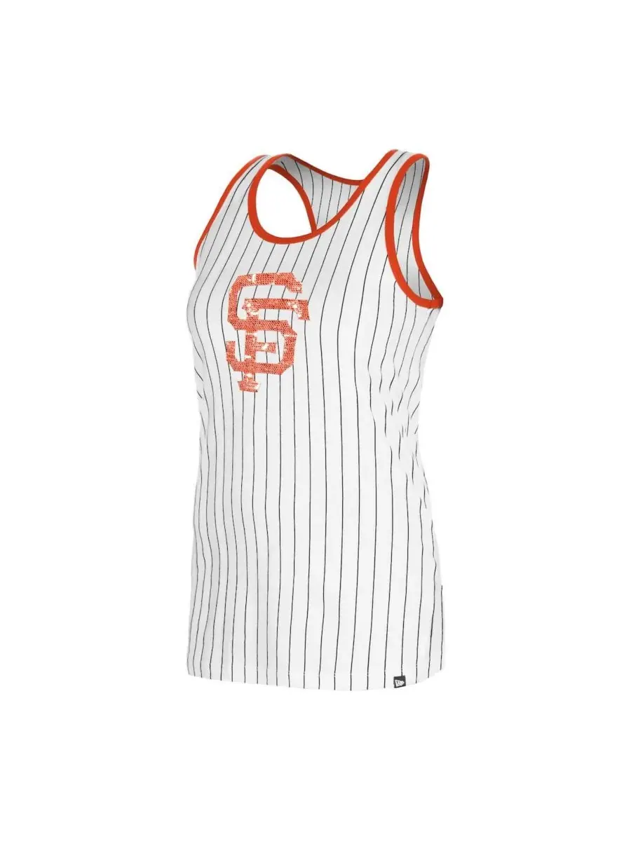 New Era Женская белая майка в полоску с символикой команды San Francisco Giants для игрового дня — изображение 2 из 3, белый