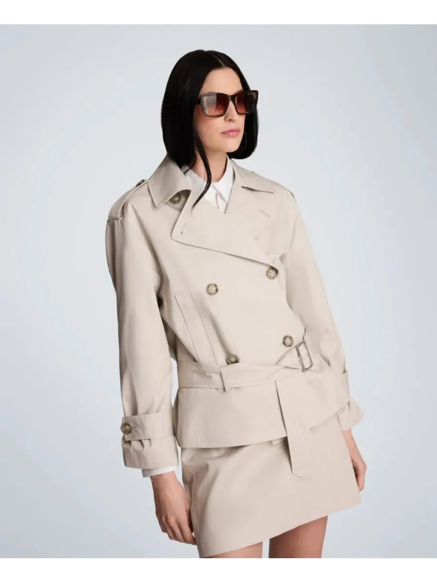 Женский тренч с заниженной талией и поясом Kenneth Cole, Oxford Stone — изображение 2 из 6