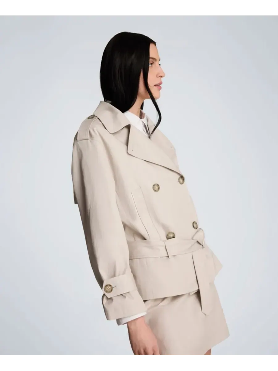 Женский тренч с заниженной талией и поясом Kenneth Cole, Oxford Stone — изображение 3 из 6
