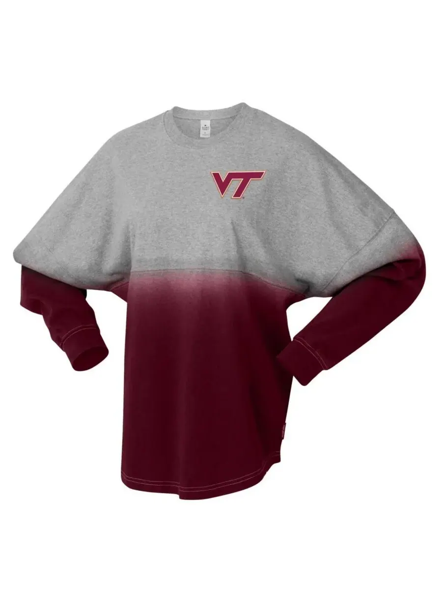Spirit Jersey Мужская и женская футболка с длинным рукавом бордово-серого цвета с логотипом — изображение 3 из 3, серый