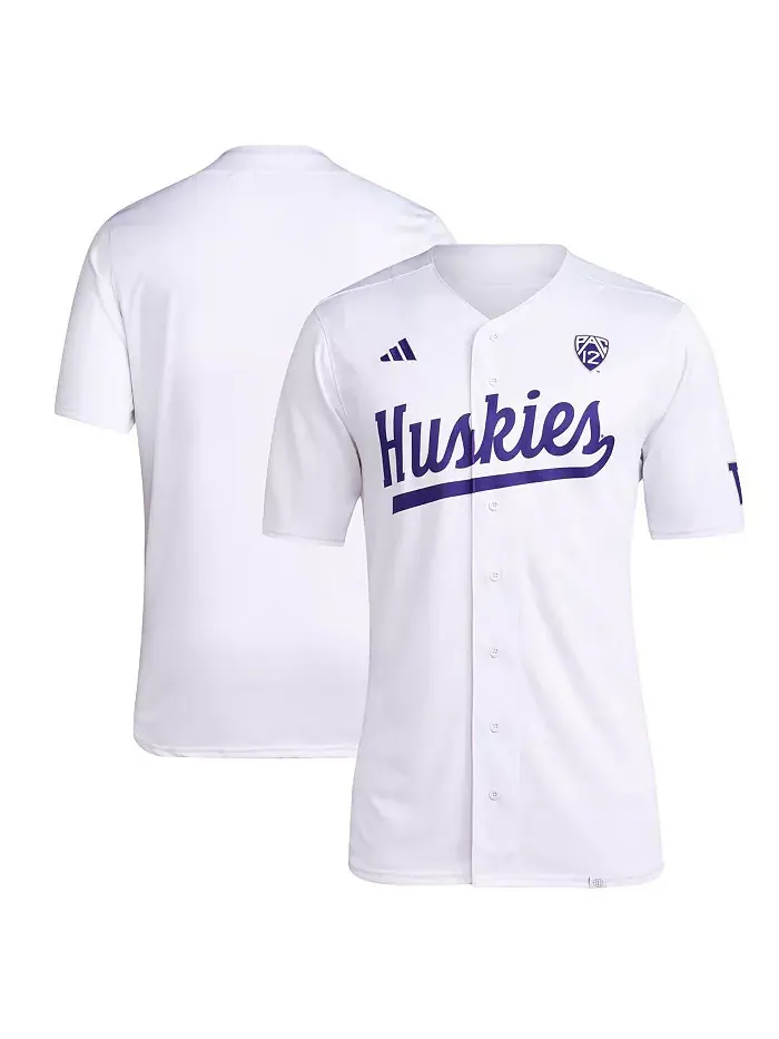 Мужская белая бейсбольная майка команды Washington Huskies adidas