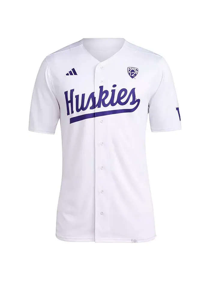 Мужская белая бейсбольная майка команды Washington Huskies adidas — изображение 2 из 3