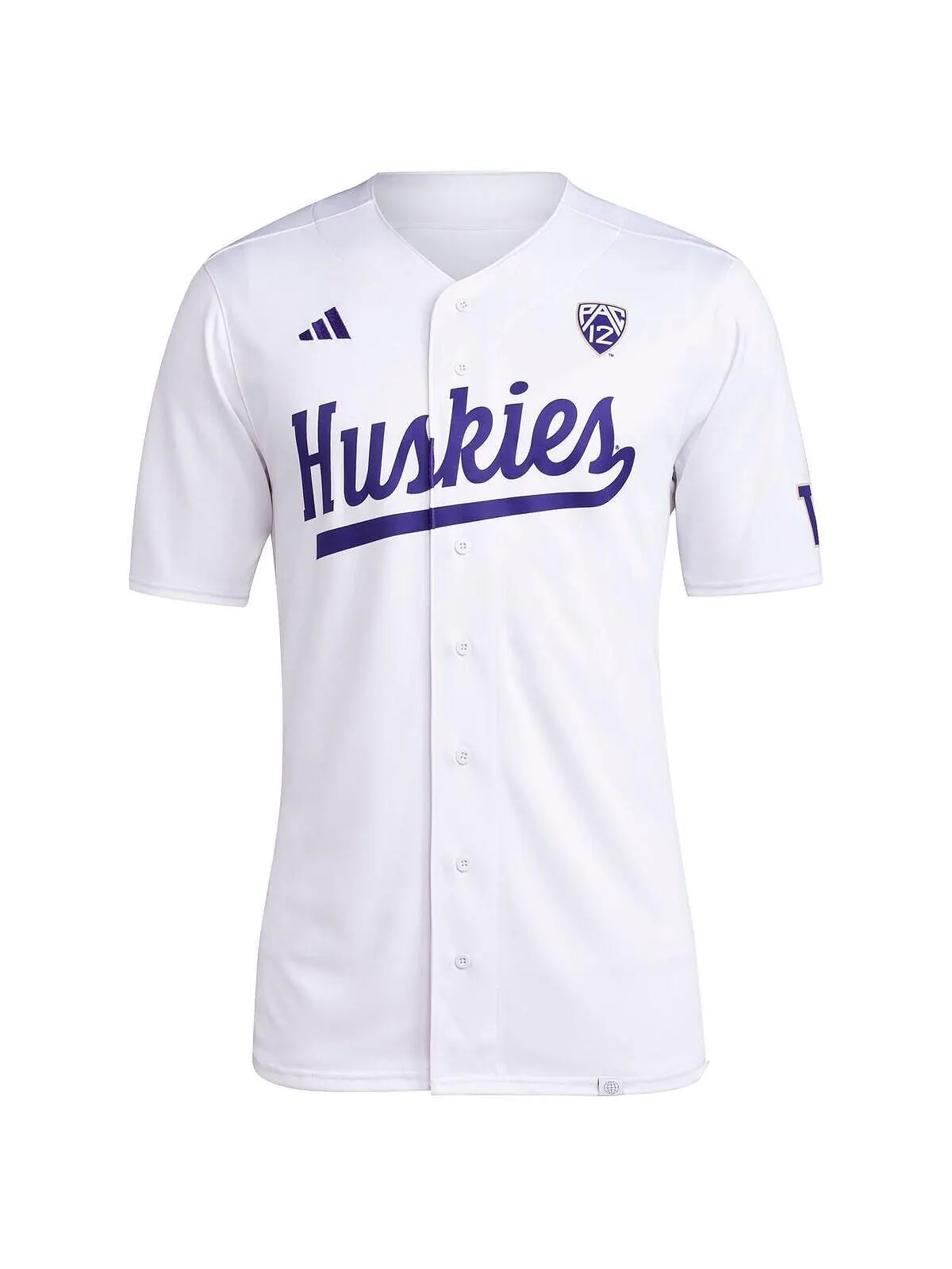 Мужская белая бейсбольная майка Washington Huskies Team adidas — изображение 2 из 3, белый
