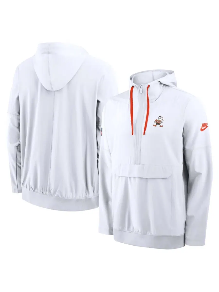Ветровка анорак с капюшоном Cleveland Browns Alt Anorak Half-Zip Hooded Jacket Nike