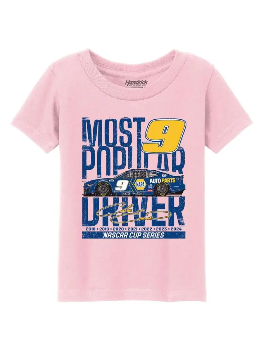 Hendrick Motorsports Team Collection Детская футболка для девочек, светло-розовая, с изображением — изображение 3 из 3