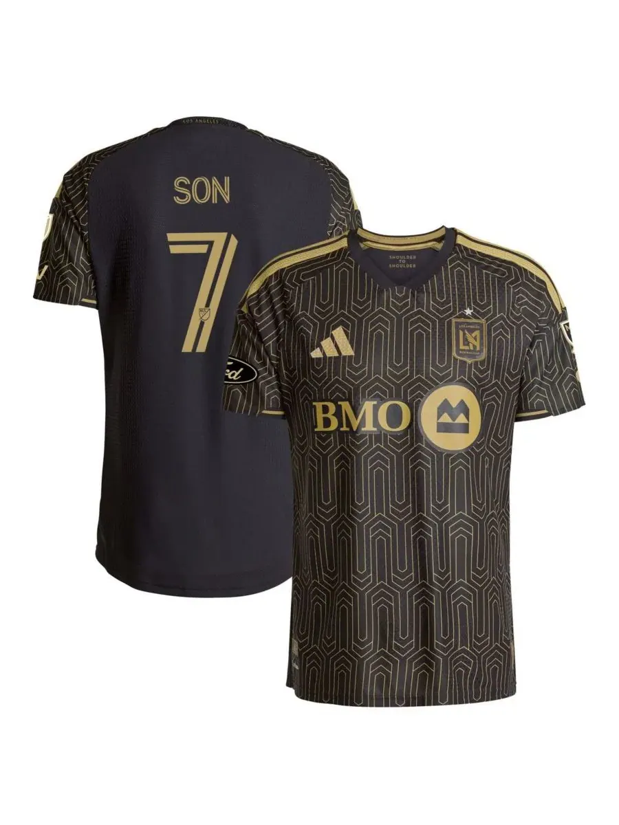 Футболка с длинным рукавом Son Heung-Min Black LAFC 2026 Primary Kit On-Field Authentic Patch