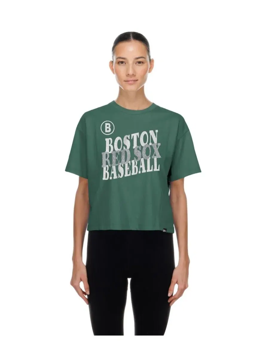 Футболка женская с принтом Boston Red Sox City Connect Glitter Gel New Era