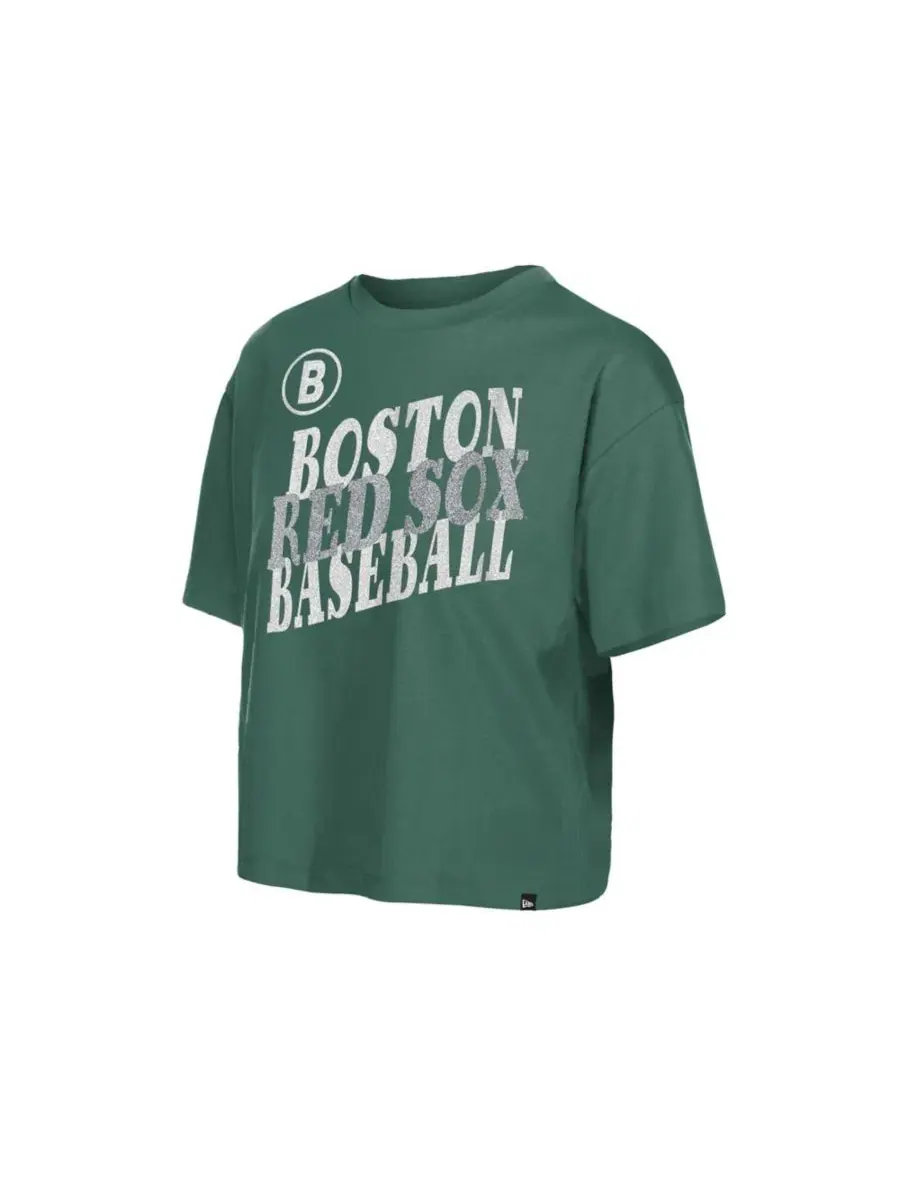 Футболка женская с принтом Boston Red Sox City Connect Glitter Gel New Era — изображение 3 из 4, зеленый