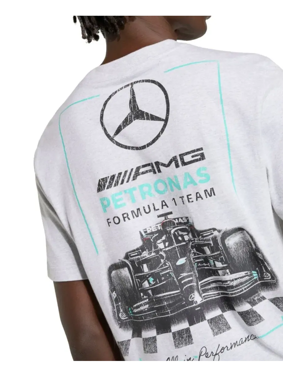 Футболка с принтом Mercedes-AMG Petronas F1 Team Graphic T-Shirt adidas — изображение 2 из 4, серый