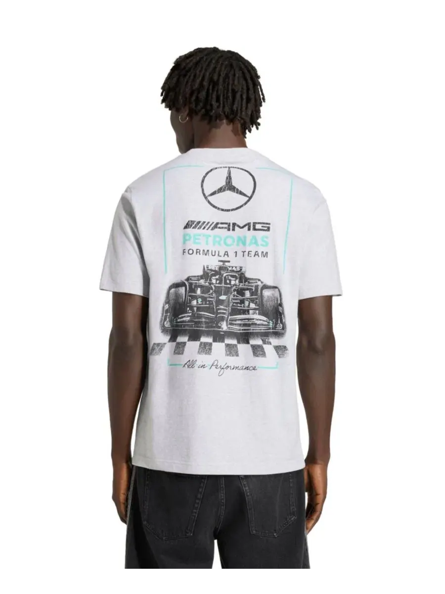 Футболка с принтом Mercedes-AMG Petronas F1 Team Graphic T-Shirt adidas — изображение 4 из 4, серый