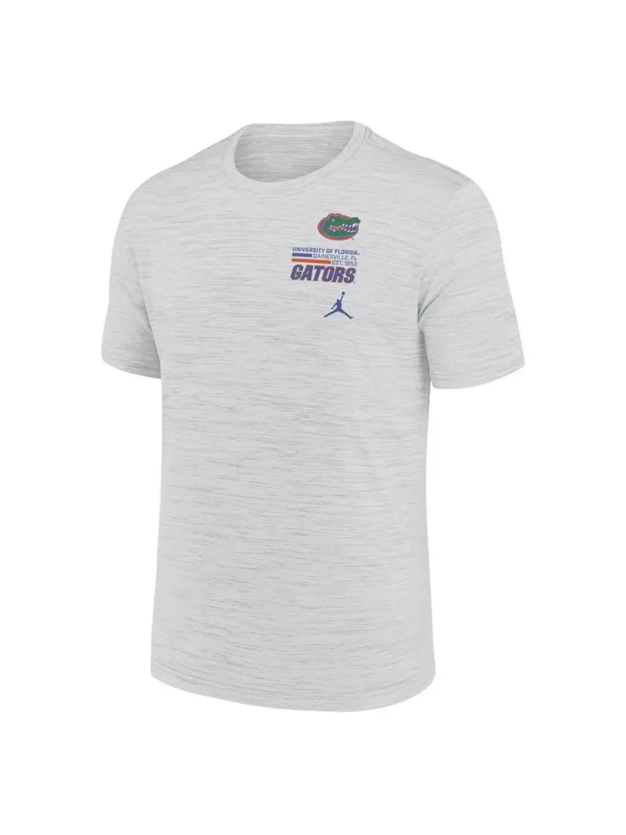 Jordan Мужская белая футболка Florida Gators Velocity Stacked Performance — изображение 2 из 3, белый