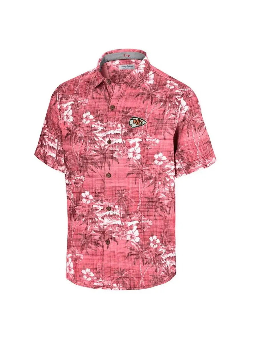 Tommy Bahama Мужская красная рубашка на пуговицах с символикой Kansas City Chiefs Coconut Point — изображение 3 из 3, красный