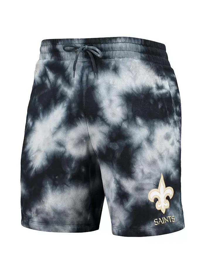 Мужские шорты New Orleans Saints в технике тай-дай черного цвета New Era — изображение 2 из 3