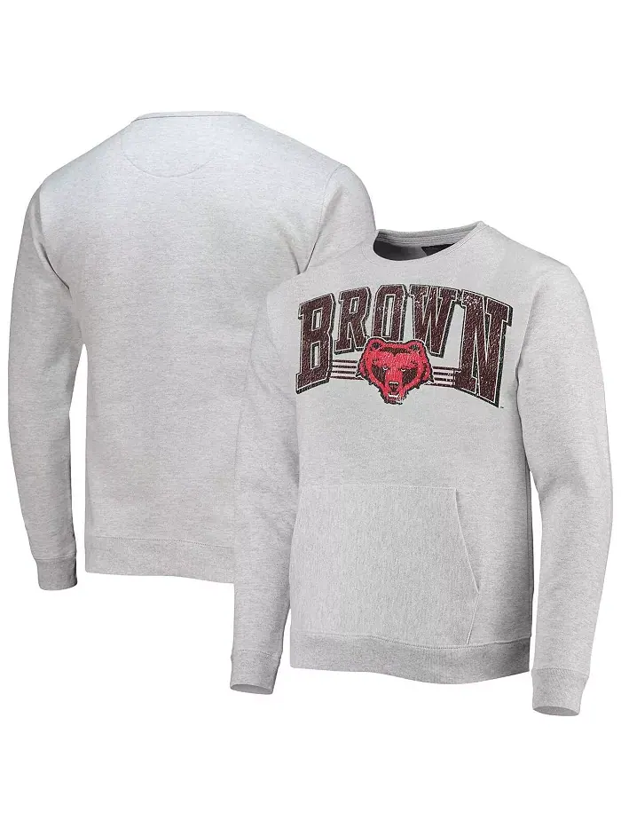 Мужская серо-бурая толстовка-пуловер с карманом для старшеклассника League Collegiate Wear — изображение 2 из 4