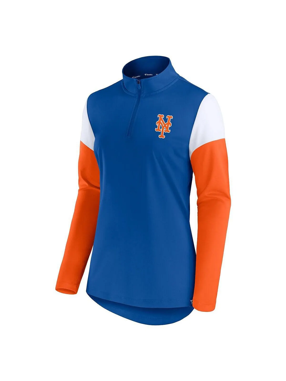 Женская флисовая куртка с молнией четверть цвета New York Mets Authentic Royal и оранжевого цвета — изображение 2 из 3