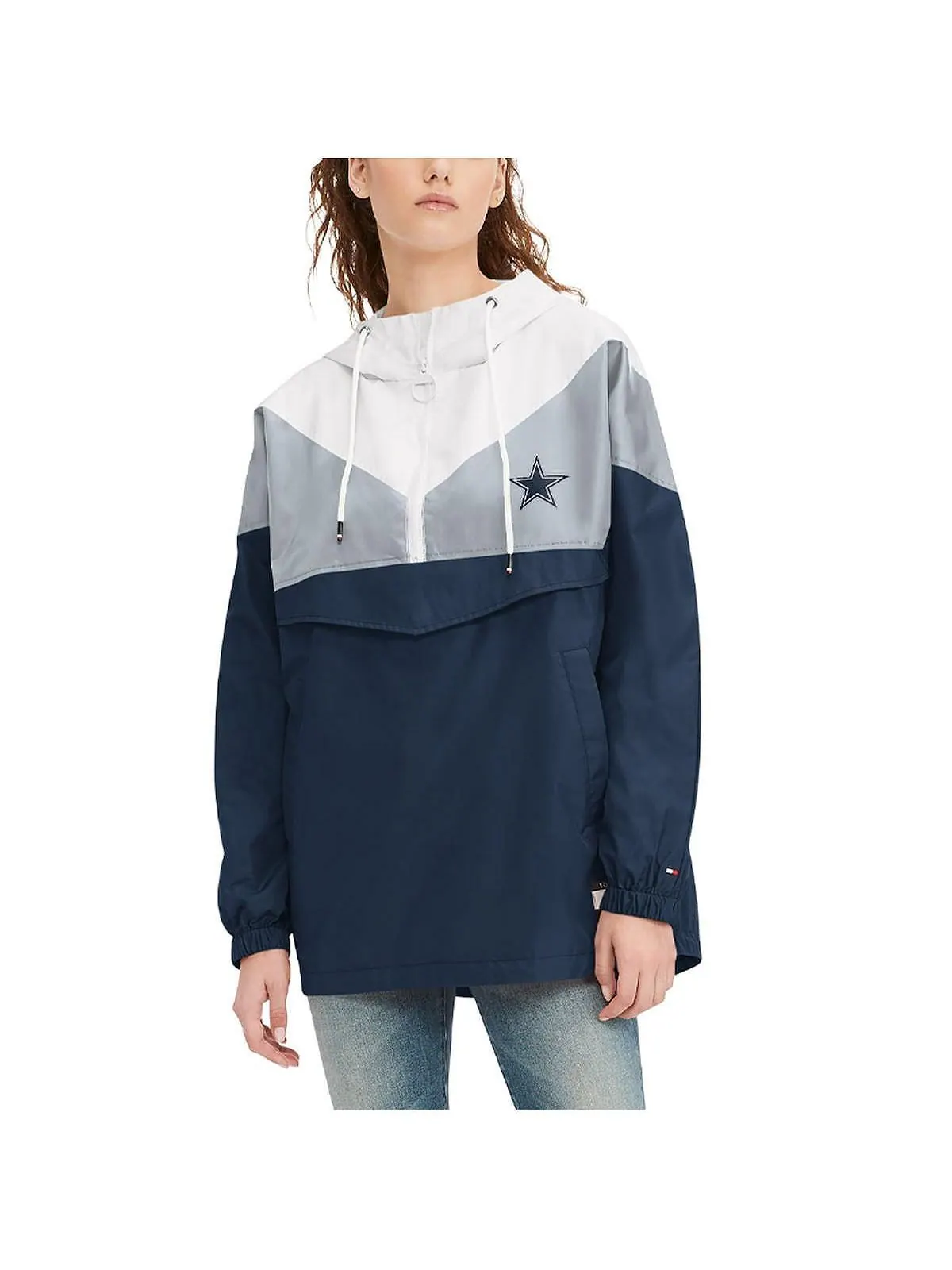 Женская ветровка с капюшоном и молнией до половины длины Dallas Cowboys Staci Tommy Hilfiger — изображение 1 из 4