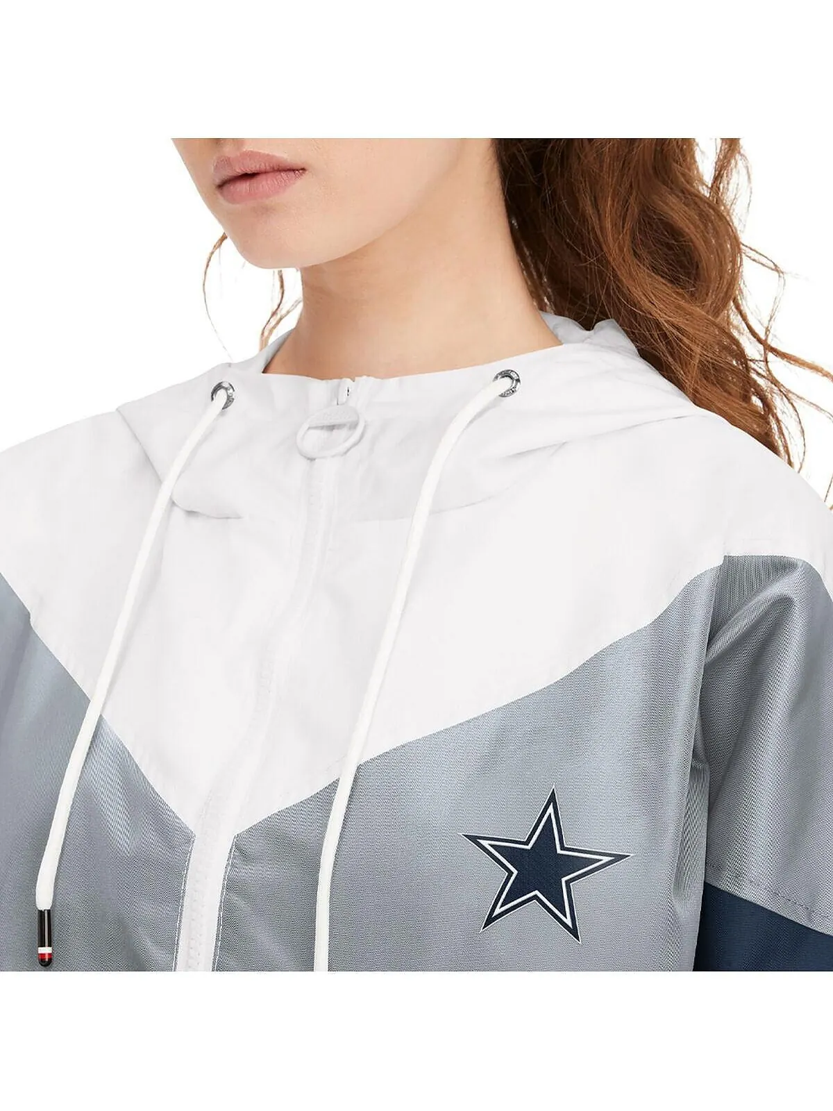 Женская ветровка с капюшоном и молнией до половины длины Dallas Cowboys Staci Tommy Hilfiger — изображение 3 из 4
